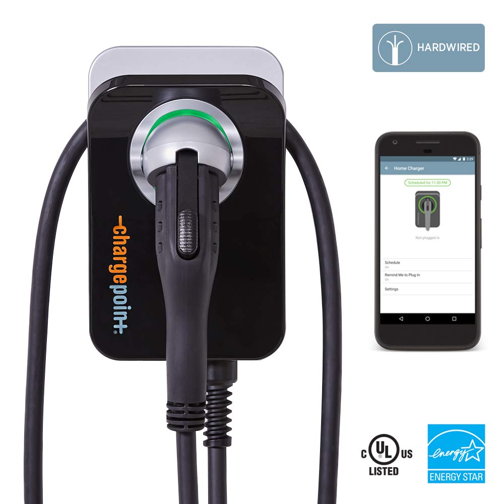 EV 23-Foot Cable Indoor/Outdoor NEMA 6-50 Plug or Hardwired ChargePoint Home Flex Electric Vehicle Charger upto 50 Amp Energy Star 240V UL Listed Level 2 WiFi Enabled EVSE 